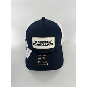 Nike Rise Vanderbilt Commodores Team Issue Blue White Mesh Snapback Hat Cap M/L